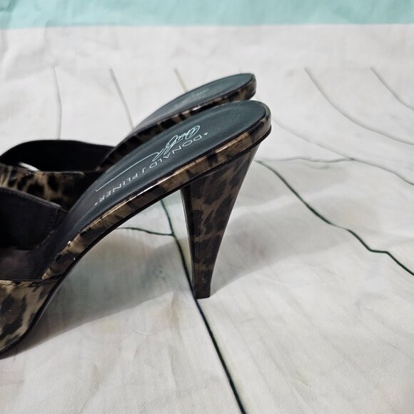 DONALD J PLINER Feigel Leopard Print Heels Slides~Size 11 M - Picture 3 of 11